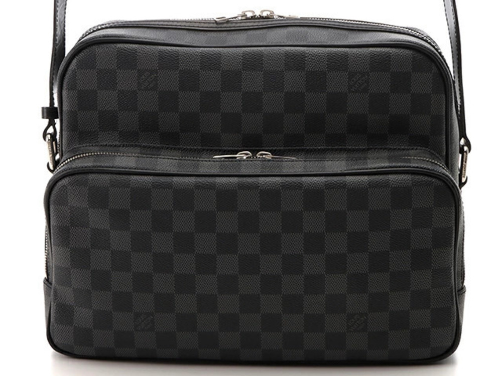 LOUIS VUITTON Io Shoulder Bag Damier Graphite Black
